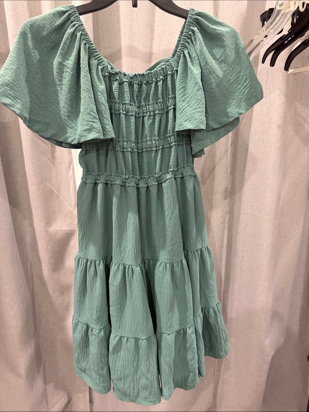 Bonnie Jean Mint Green Tiered Smocked Dress